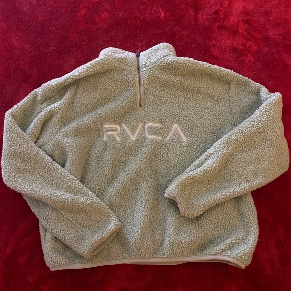 RVCA Light Green Sherpa Fleece Jacket